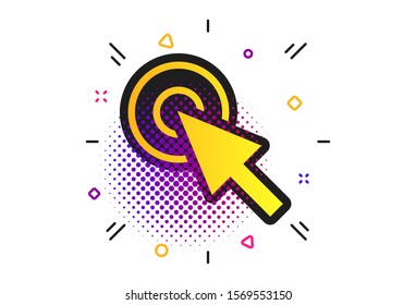 Mouse cursor sign icon. Halftone dots pattern. Pointer symbol. Classic flat cursor icon. Vector