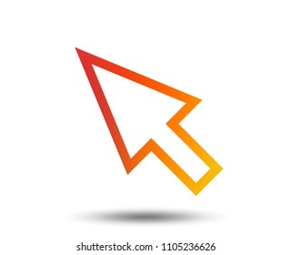 Mouse cursor sign icon. Pointer symbol. Blurred gradient design element. Vivid graphic flat icon. Vector