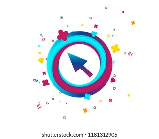 Mouse cursor sign icon. Pointer symbol. Colorful button with icon. Geometric elements. Vector