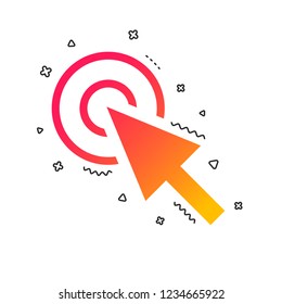 Mouse cursor sign icon. Pointer symbol. Colorful geometric shapes. Gradient cursor icon design.  Vector