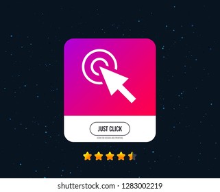 Mouse cursor sign icon. Pointer symbol. Web or internet icon design. Rating stars. Just click button. Vector