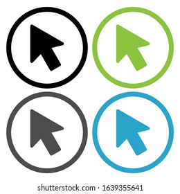 Mouse cursor sign icon. Pointer symbol. Circles 4 buttons. Vector
