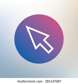 Mouse cursor sign icon. Pointer symbol. Icon on blurred background. Vector