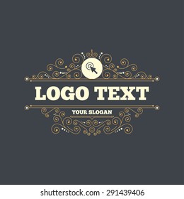 Mouse cursor sign icon. Pointer symbol. Flourishes calligraphic ornament. Vector