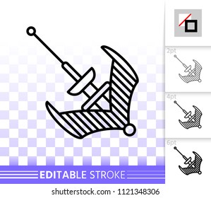 Mouse cursor thin line icon. Outline web sign of arrow. Click linear pictogram with different stroke width. Simple vector symbol, transparent background. Mouse cursor editable stroke icon without fill