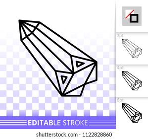 Mouse Cursor thin line icon. Outline web sign of arrow. Click linear pictogram with different stroke width. Simple vector symbol, transparent background. Mouse Cursor editable stroke icon without fill