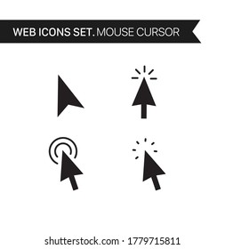 Mouse cursor. Thin line icons vector set