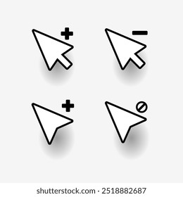 Mouse Cursor Vetor Collection, Cursor de Linha para o seu site e aplicação Design Simples