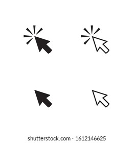 Mouse cursor vector icon, clicking cursor pointer icon vector