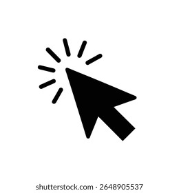 Mouse Cursor Vector Icon, pointing, solid, black, minimalist