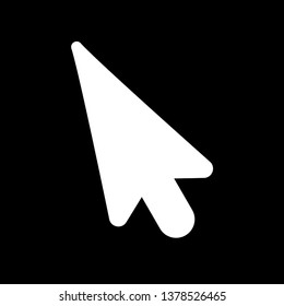 Mouse cursor vector icon sign isolated on black background