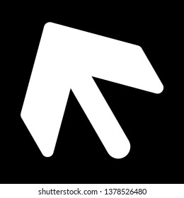 Mouse cursor vector icon sign isolated on black background