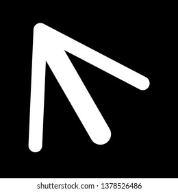 Mouse cursor vector icon sign isolated on black background