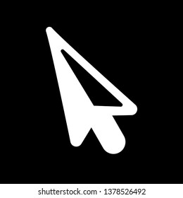 Mouse cursor vector icon sign isolated on black background