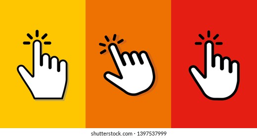 Mouse cursor vector icons set.