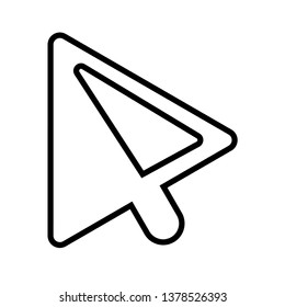 Mouse cursor vector line icon sign isolated on white background