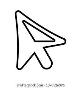 Mouse cursor vector line icon sign isolated on white background