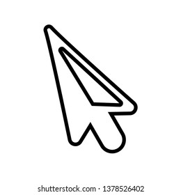 Mouse cursor vector line icon sign isolated on white background
