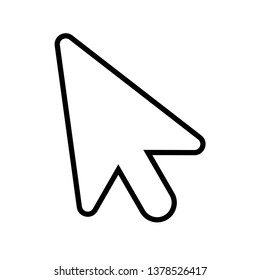 Mouse cursor vector line icon sign isolated on white background