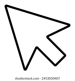 Mouse Cursor Vector Line Icon Design
