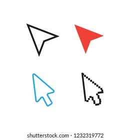 Mouse cursors. Computer finger pointers vector. Mouse pointer finger flat