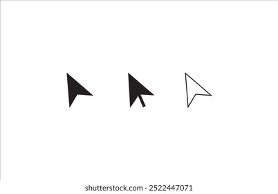 Mouse Cursors and Pointers, linear style icon set. On-screen navigation and user interactions. Cursor designs - , selecting, dragging actions. Editable stroke width