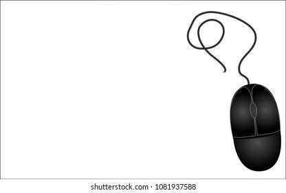 Mouse is cut cord. On a white background