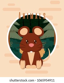 Mouse cute animal card