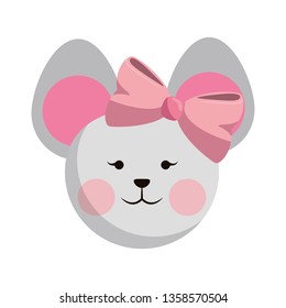 Mouse cute animal head