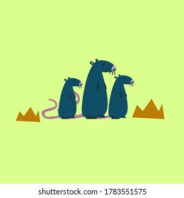 mouse, Cute baby animal character illustration for kid t-shirt design or background