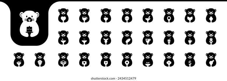 mouse cute icon set collection design vector