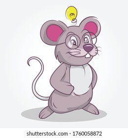 Estilo dibujado a mano por la ilustración linda del ratón