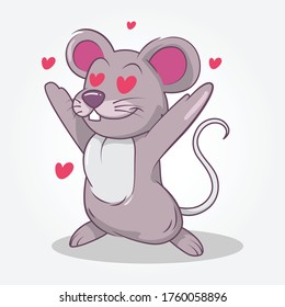 Mouse cute illustration hand-drawn style