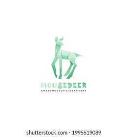 mouse deer colorful logo design ilustration 