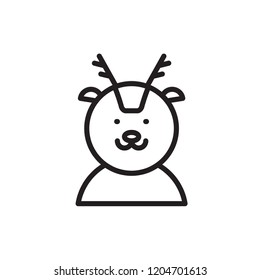 mouse deer icon vector. animals icon vector line style