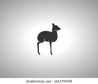 Mouse Deer Silhouette on White Background. Isolated Vector Animal Template for Logo Company, Icon, Symbol etc