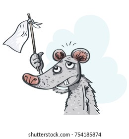 The mouse is defeated. Vector illustration