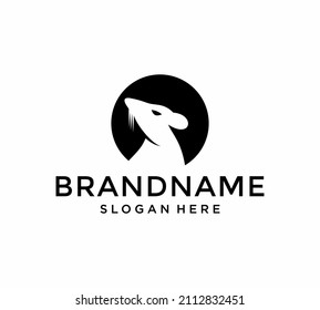 Mouse Design Logo Vector. Silhouette of Mouse
