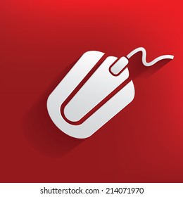 Mouse design on red background,clean vector