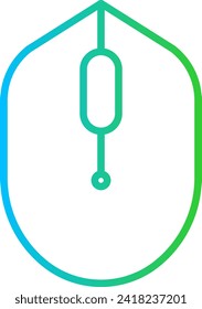 Mouse device icon with blue and green gradient outline style. mouse, click, web, cursor, pointer, internet, computer. Vector Illustration