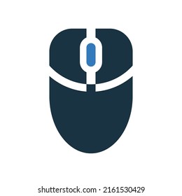 Mouse, device icon. Glyph style vector EPS.