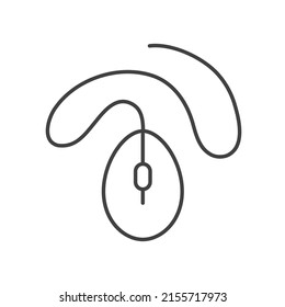 Mouse device thin linear icon 19