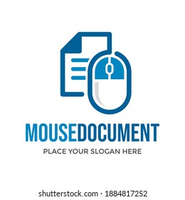 Mouse document vector logo template. This design use paper or sheet symbol. Suitable for technology and business.