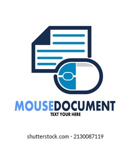 Mouse document vector logo template. This design use paper or sheet symbol. Suitable for technology and business.