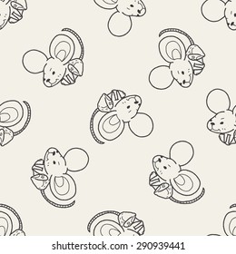 mouse doodle seamless pattern background