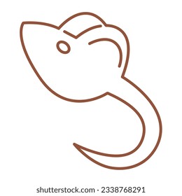 Mouse doodle. A toy for a pet in the form of a mouse. Line art clip art on white background.