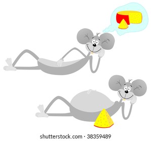 Mouse dreaming about a cheese