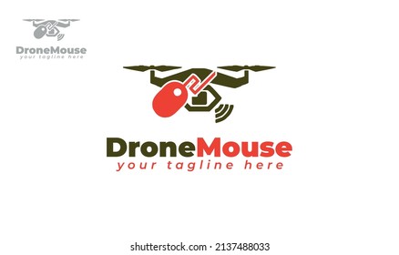 Mouse and drone logo design. vector