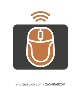 Mouse dual tone color, mini illustration icon. use for modern concept, print, UI, UX kit, web and app development. Vector related to remote working, work from home.
