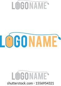 Mouse E Shopping store Online E commerce logo designs Vector Icon Symbol template